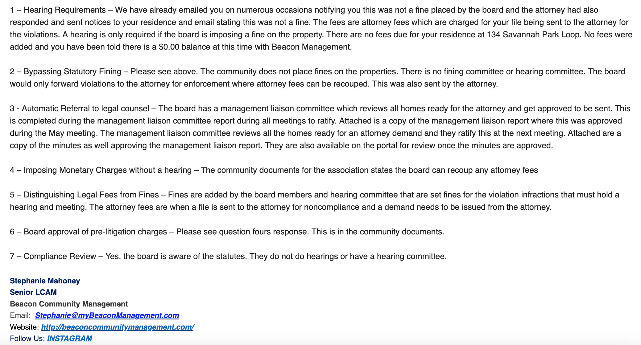 Lake Griffin HOA Response Confirms Ongoing Violations of Florida Statute 720